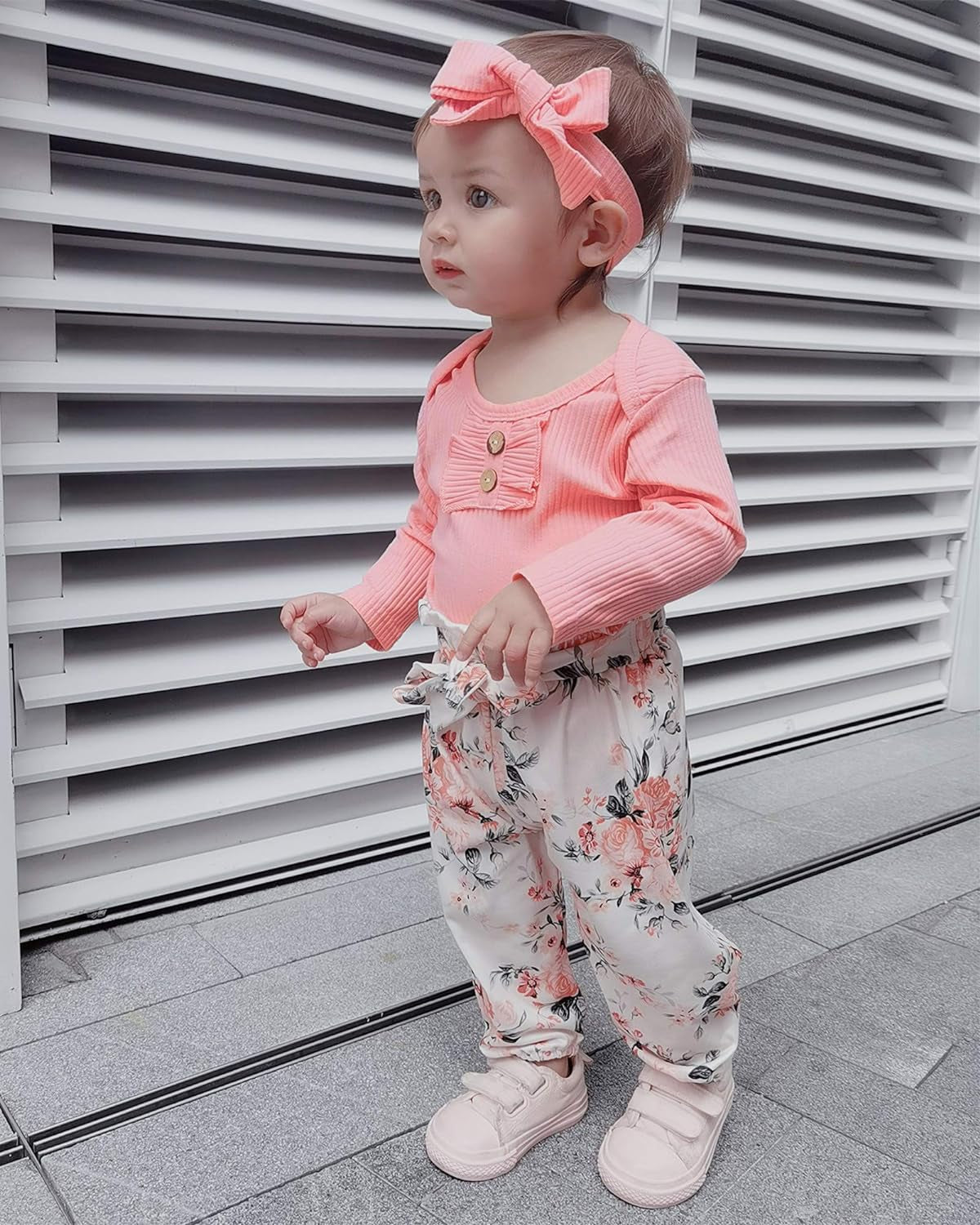 Newborn Infant Baby Girl Clothes Romper Onesie Pants Set Floral Outfits Cotton Baby Clothes for Girls