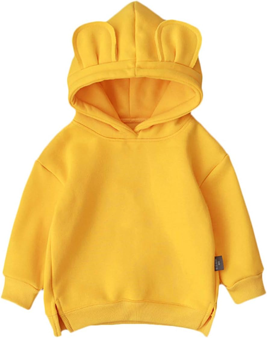 Unisex Toddlers Sweatshirt Solid Colors Baby Hoodie